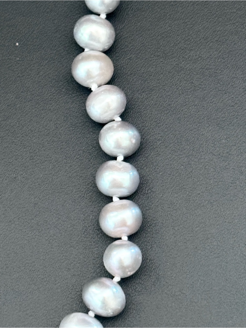 Real freshwater silver Pearl necklace 18” long 8-9MM - Picture 7 of 11